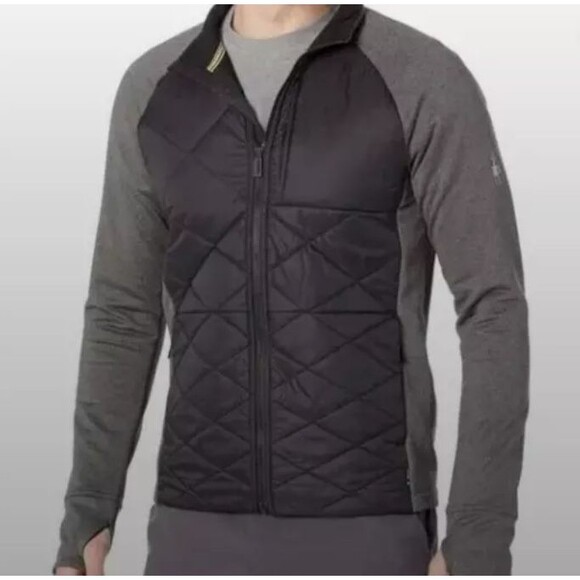 Smartwool Smartloft 120 Jacket Mens M Black Gray Quilted Wool Down NEW